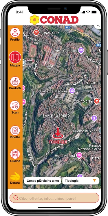 Mappa dei punti vendita vicini