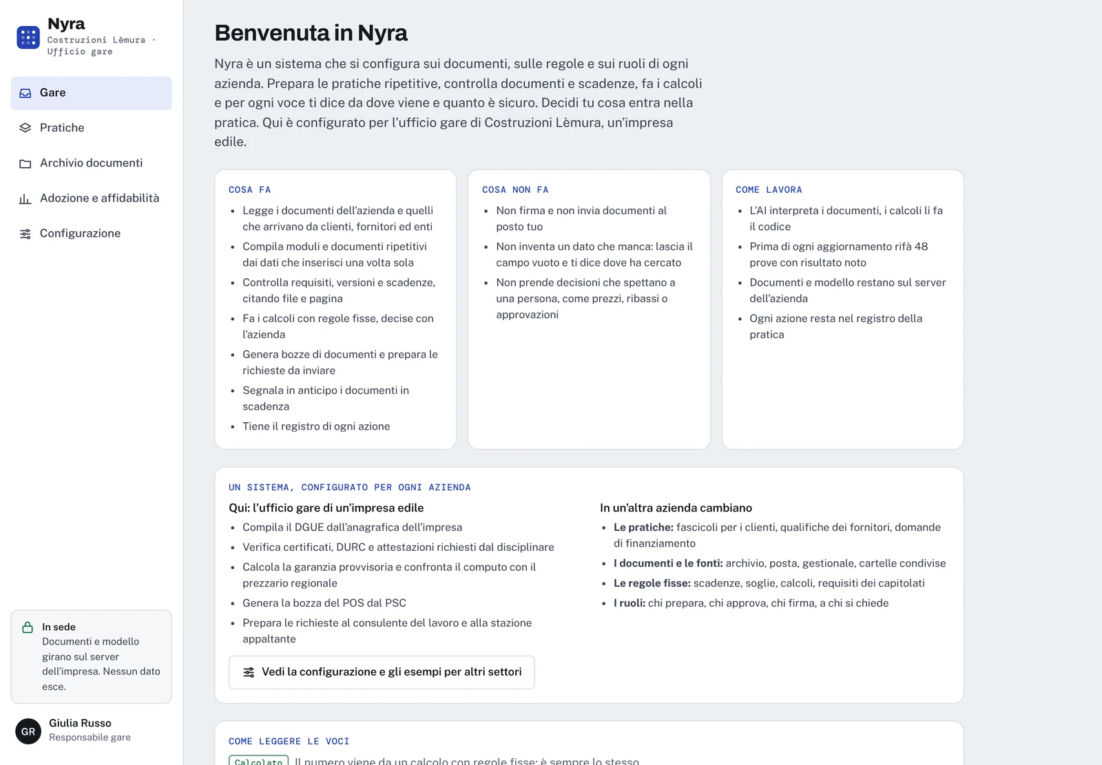 Primo accesso: cosa fa Nyra, cosa non fa e come lavora.